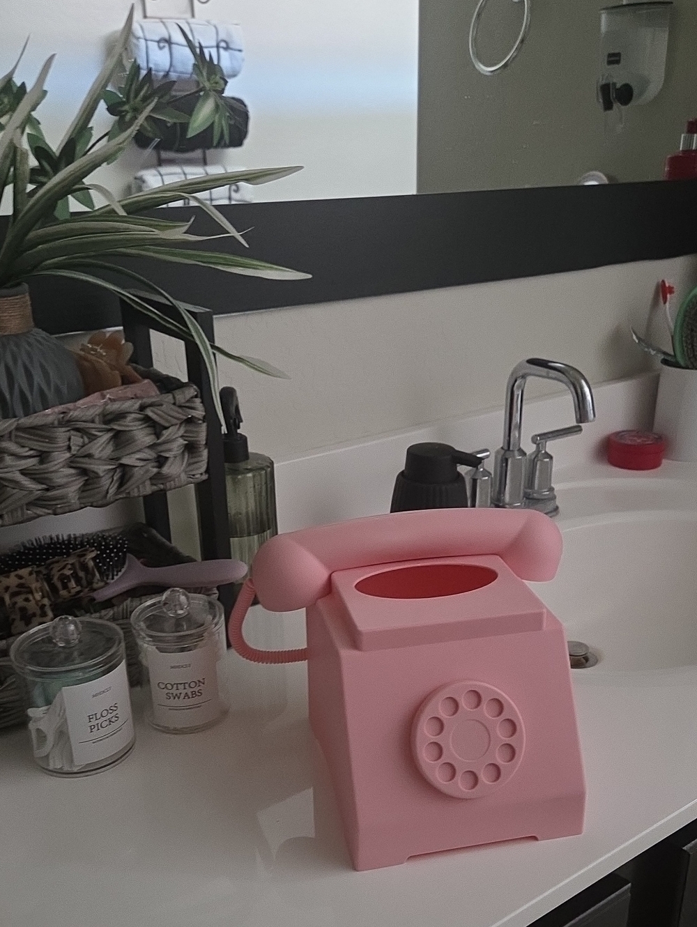 Pink Retro Telephone Tissue Box Cover